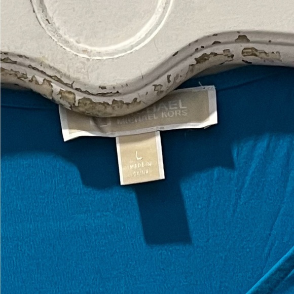MICHAEL KORS Sleeveless Logo Top – Teal Blue – Size L - Picture 2 of 7